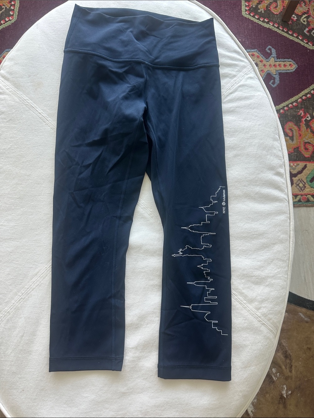 lululemon leggings new york city skyline size 6 navy RARE